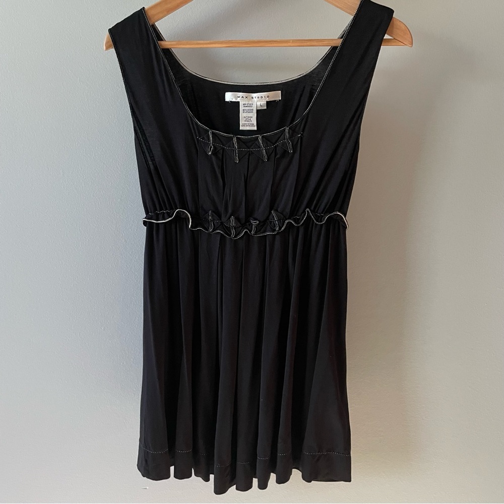 Max Studio dressy tank with detailed tucks and stitching, L, EUC